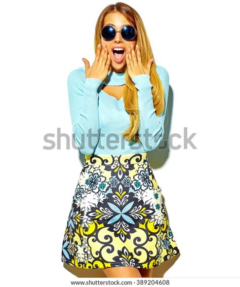 Portrait Beautiful Hot Blond Surprised Woman Stock Photo 389204608 Shutterstock