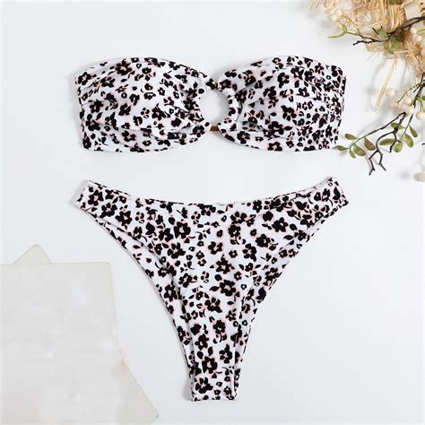 Dihao Two Piece Bikini For Women Clearance Plus Size Women S New Split Swimsuit Sexy Casual High