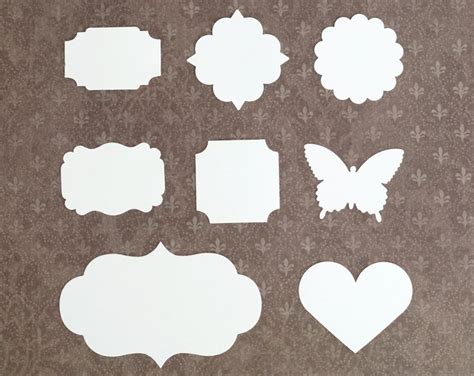 assorted die cut shapes diy craft supplies tags labels