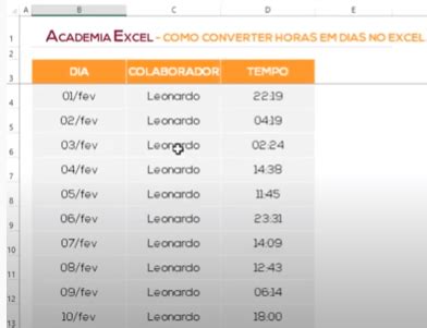 Transformar Horas Em Dias - Como transformar horas em dias no Excel - Academia Excel