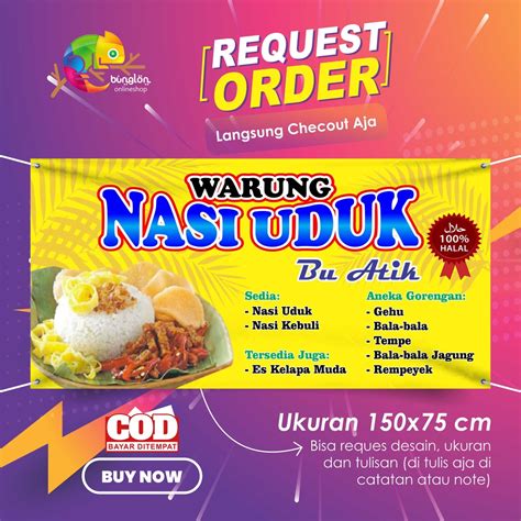 Jual Spanduk Banner Warung Nasi Uduk Shopee Indonesia
