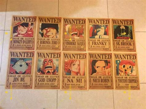 piece wanted posters straw hat crew high quality luffy anime wano