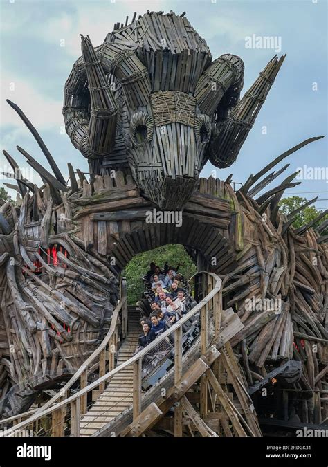 wicker man rollercoaster  alton towers uk stock photo alamy