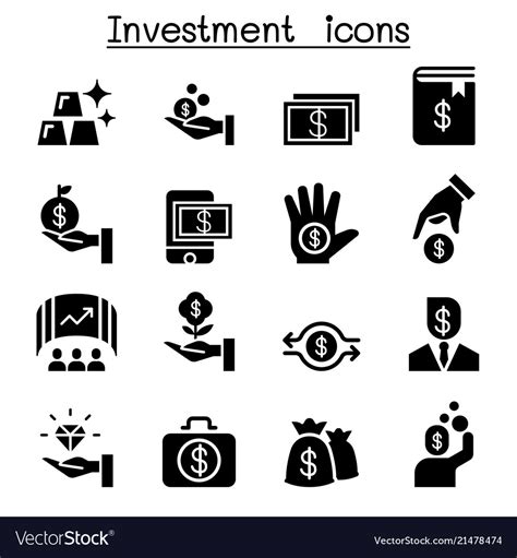 business investment icon set royalty  vector image