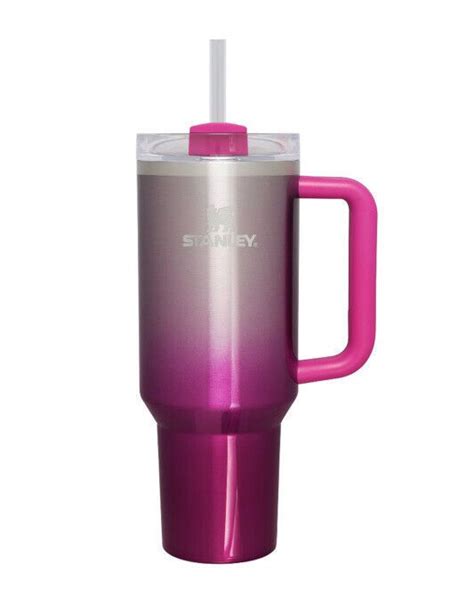 Stanley 40 Ounce Tumbler With Handle hot Pink Ombré Camelia Gradient