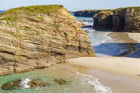 cathedral beach  galicia spain stock image image  nature tourist