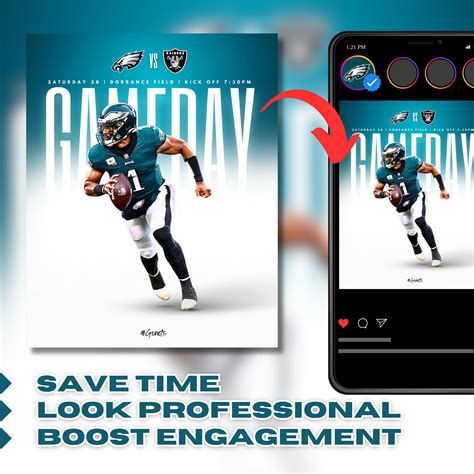 Game Day Social Media Canva Template Sports Graphic Customizable Match