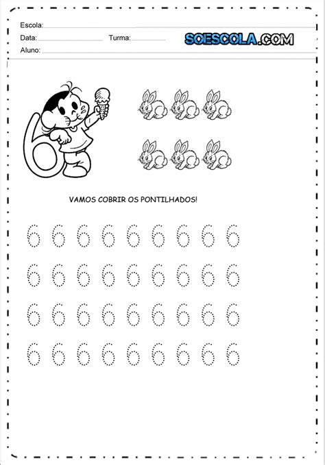 Atividade Numeral 6 Educação Infantil - 5