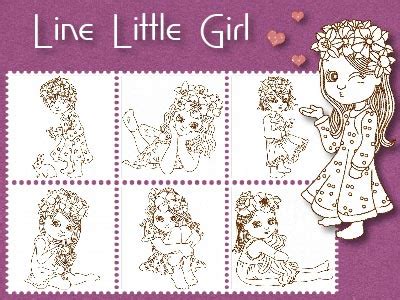 Machine Embroidery Designs - Line Little Girls Set