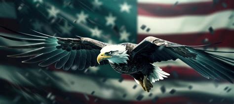 eagle holding flag stock  images  backgrounds