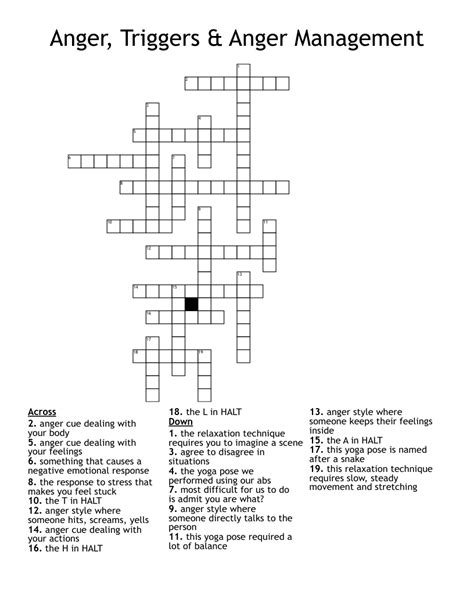 Anger Management Word Scramble Wordmint