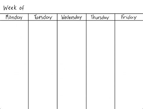 Free Blank Printable Weekly Calendar Template - Printable Templates