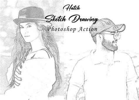 hatch sketch drawing photoshop action filtergrade