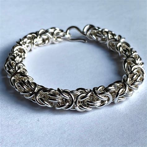 Byzantine Bracelet In Sterling Silver 925 Etsy