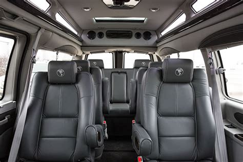 GMC Savana Conversion Van Interior Black - aspen limousine service