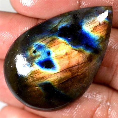 Cts Natural Exclusive Labradorite Cabochon Pear Loose