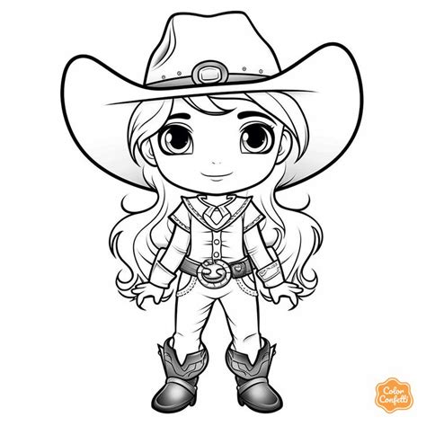 cowgirl clipart  kids cowgirl coloring page  kids