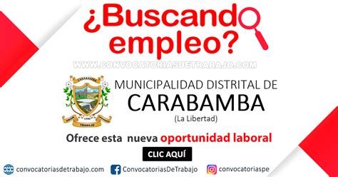 Municipalidad De Carabamba Convocatoria Cas N Jefe De La