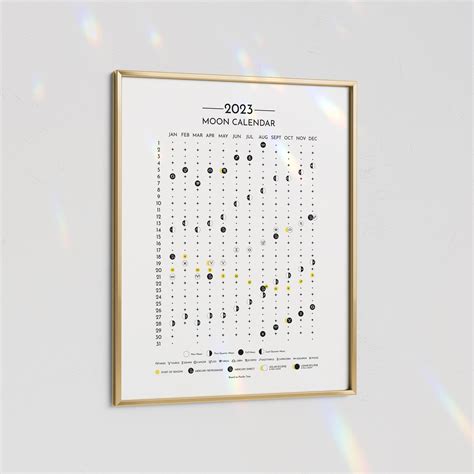 Moon Calendar 2023 Lunar Calendar 2023 2023 Calendar - Etsy UK