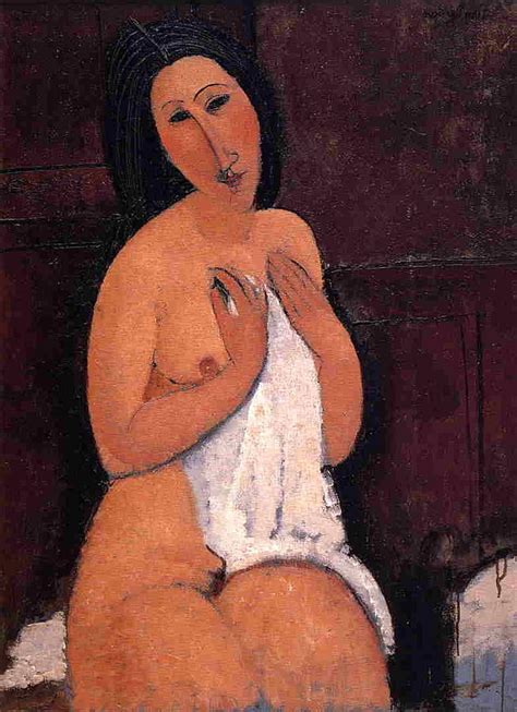 Seated Nude With Shift Painting By Modigliani Amedeo Fine Art America