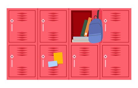 Open School Locker With A Stack Of Books Inside And School Backpack On