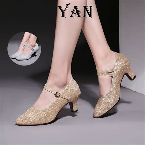 Jual Yan Sepatu Dansa Latin Line Dance Sepatu Hak 5cm Sepatu Dance
