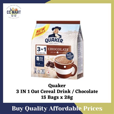 Quaker In Oat Cereal Drink Chocolate Bags X G Shopee