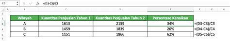 Bagaimana Cara Menghitung Persentase Kenaikan Di ExCeL