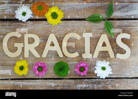 Gracias Which Means Thank You In Spanish Written With Wooden Letters