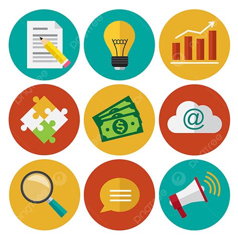 Flat Illustration Marketing Vector Hd PNG Images Marketing Work Icons