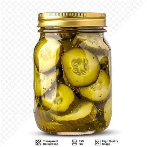 Premium PSD Glass Jar With Pickled Cucumbers On White Isolated Background