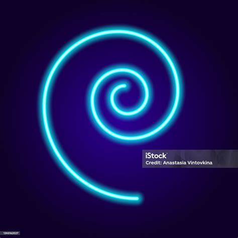 Neon Tanda Spiral Simbol Glowinthedark Spiral Melingkar Terisolasi