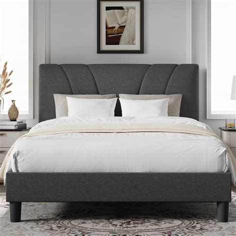 Novilla Queen Size Bed Frame Upholstered Platform Queen Bed Frame With