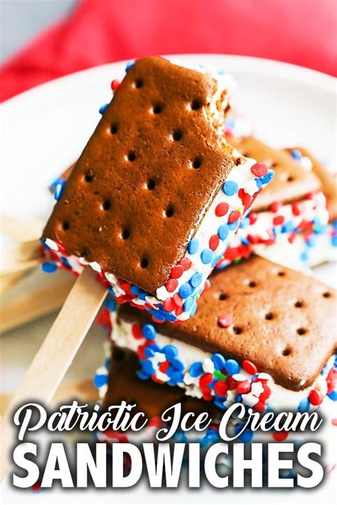 4th Of July Dessert Patriotic Ice Cream Sandwiches Recipe Recipe 4th Of July Desserts