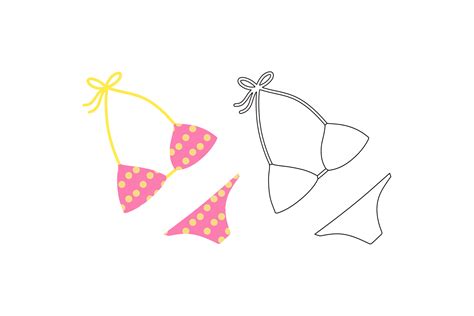 Summer Bikini Fill Outline Graphic By Humanbeing Studio Creative Fabrica