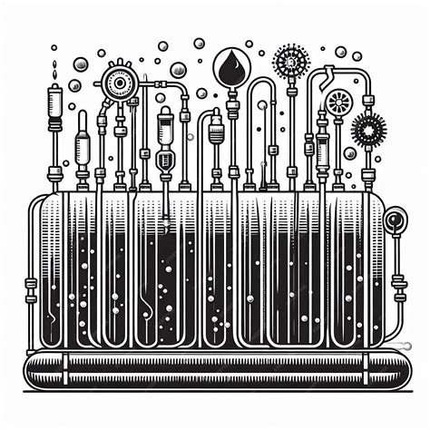 Premium Vector | Membrane oxygenator Silhouette line art vector illustration on white background
