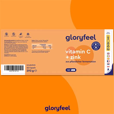 Gloryfeel Vitamin C Zink Kapseln St Shop Apotheke