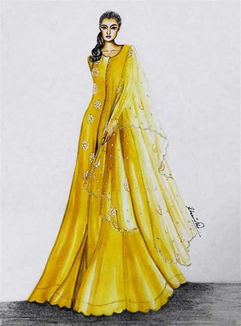 Fashion Design Drawing Of Gown Dresses By Sharmistha Trendy Art Ideas