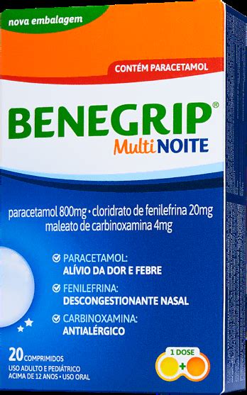 Benegripe Dia E Noite - Benegrip Multi Dia e Noite Remédio para Gripe Dia e Noite