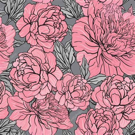 Seamless Color Peony Pattern Stock Vector Vgorbash 37528121