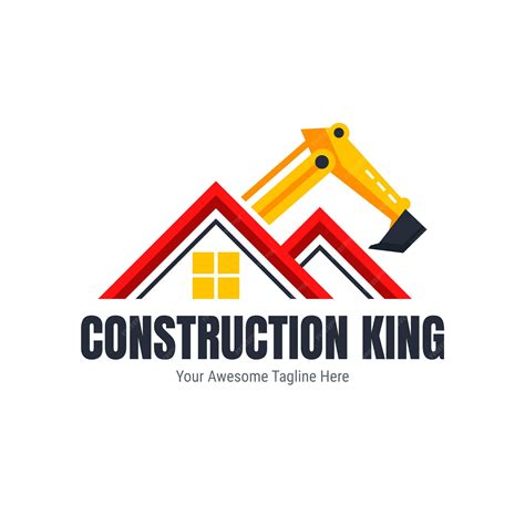 Premium Vector | Flat design construction company logo template