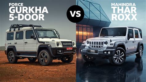 Spec Comparison Mahindra Thar Roxx Vs Force Gurkha Door Overdrive