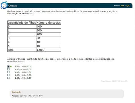 Um Levantamento Realizado Em Um Clube Com Relação A Quantidade De Filhos De Seus Associados