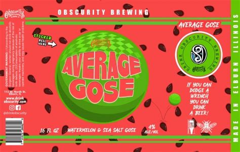 Average Gose With Watermelon Obscurity Brewing And Craft Mead Untappd