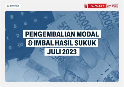 Pengembalian Modal Dan Imbal Hasil Sukuk Periode Juli 2023 SHAFIQ