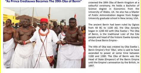 Edeson Online News The Origin Facts About Oba Of Benin You Should Know