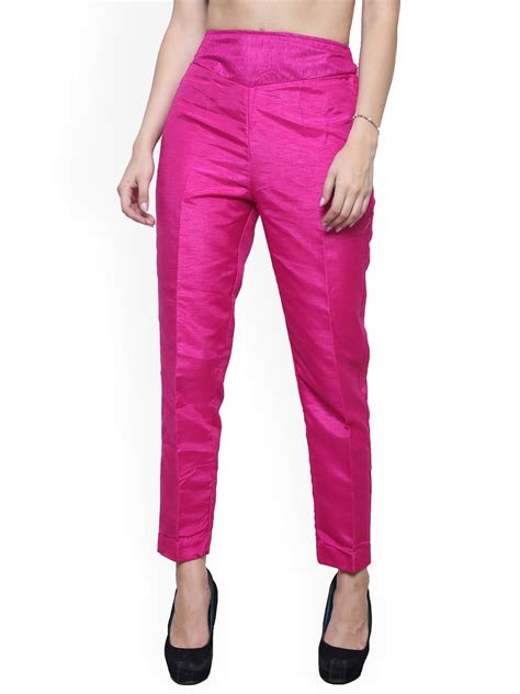 Buy Castle Women Magenta Smart Regular Fit Solid Trousers Trousers