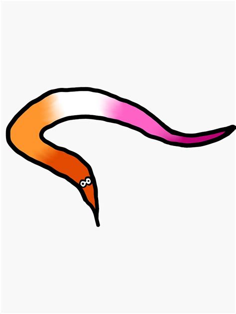 Lesbian Pride Flag Worm On A String Sticker For Sale By MystickerShoppe Redbubble