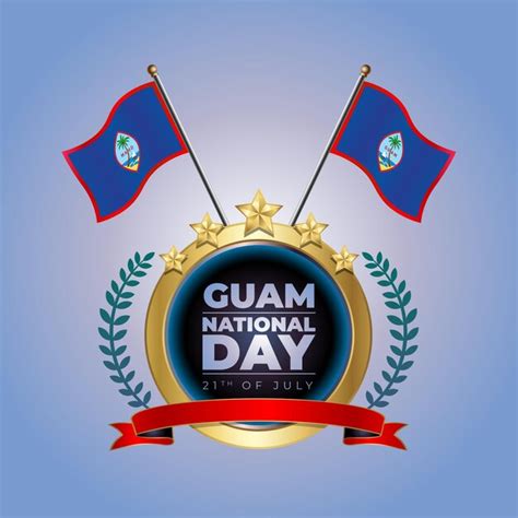 premium vector small national flag  guam  circle  blue