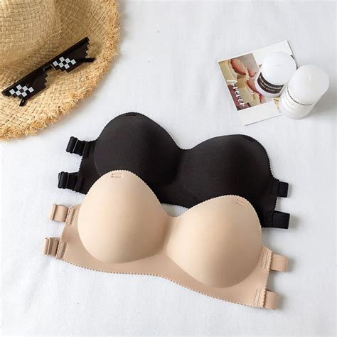 Sexy Backless Invisible Bra Push Up For Women Lingerie Seamless Brassiere No Sewing Bra Black